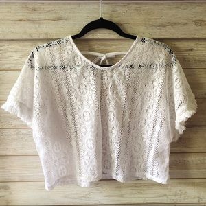 White Lace Cover-Up Top